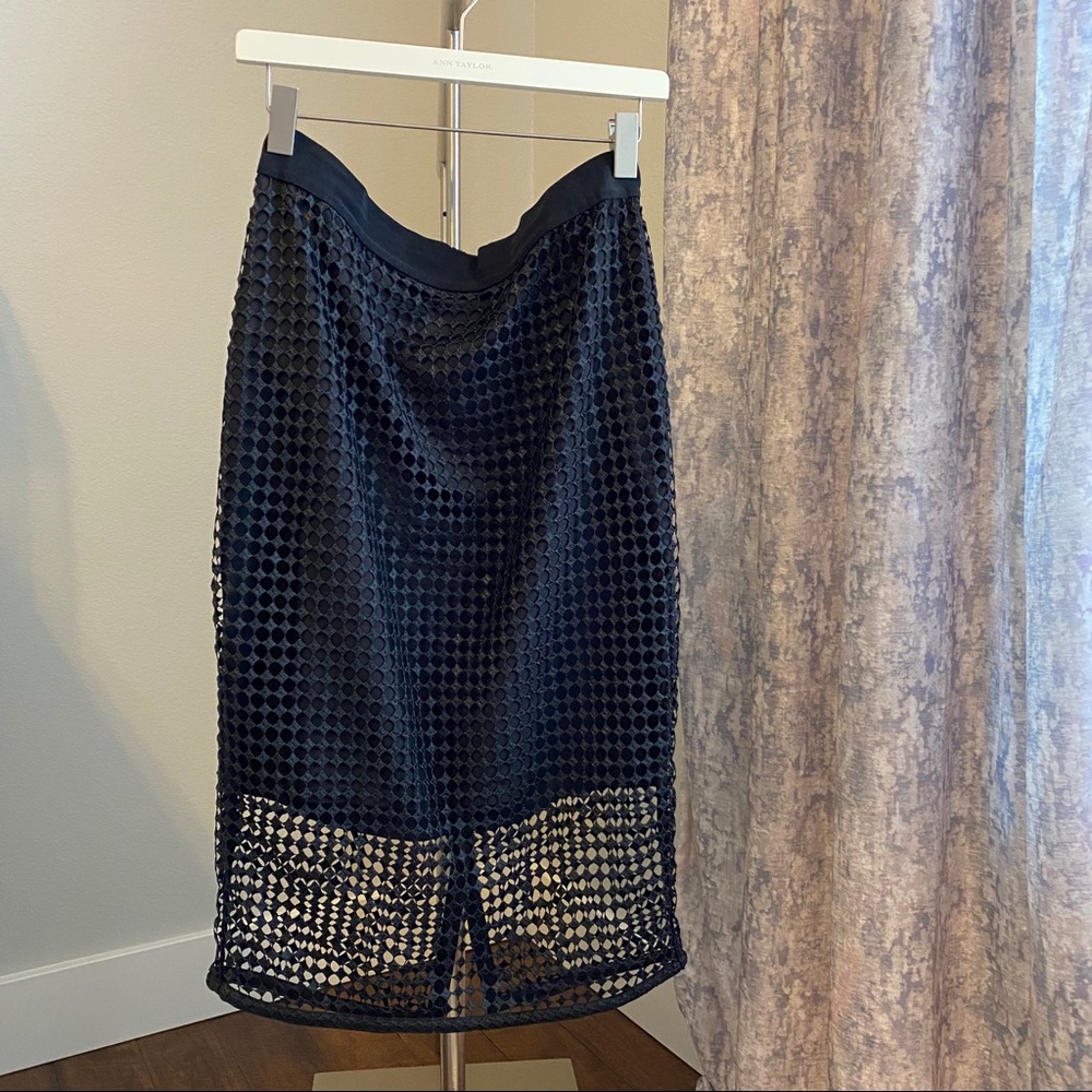 SOLD❗️Ann Taylor Modern Mesh Overlay Skirt - Picture 1 of 7